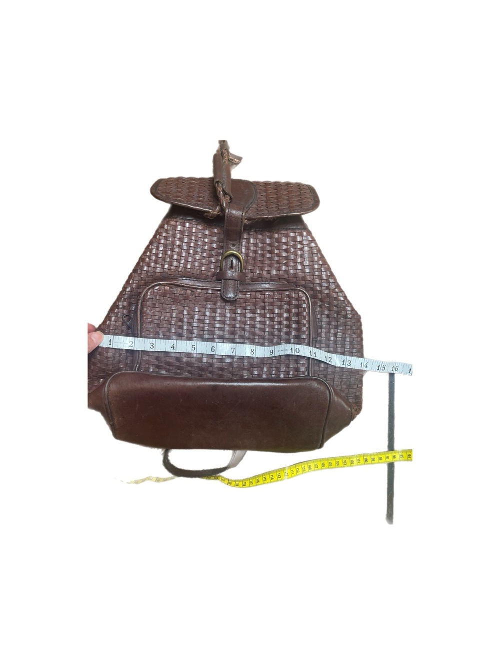 LEATHER Basketweave Rucksack Backpack - Picture 14 of 14